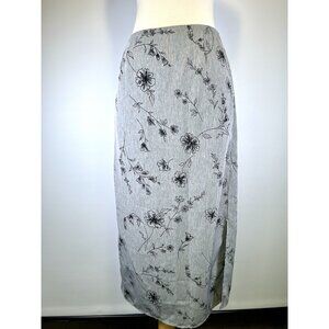 Vintage Y2K Jaclyn Smith Grey Floral Slip Witchy Midi Skirt Small Whimsigoth